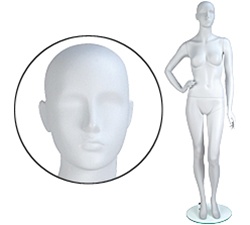 Female Mannequins: Hand on Hip, Leg Bent, Abstract Head