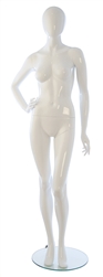 Female Mannequins: Hand on Hip, Leg Bent, Oval Head