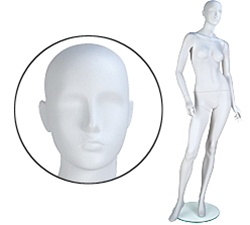 Female Mannequins: Arms Bent, Waist Turned, Leg Forward, Abstract Head