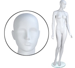 Female Mannequins: Arms by Side, Leg Forward, with Abstract Head