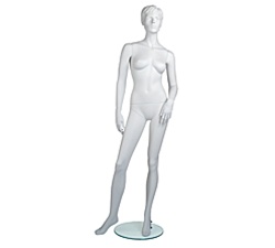 Female Mannequins: Arm Bent, Leg to Side, Cameo White