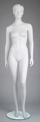 Female Mannequins: Hands by Side, Leg Bent, Cameo White