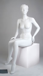 Female Mannequins: Seated, Hand on Knee, Cameo White