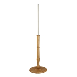 Barclay Style Wood Round Base with 5/8" dia.x 25" long Chrome Upright.