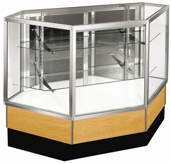 Inside Corner Full Glass Display Case Showcases