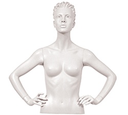 Female Mannequin Arms: Hands on Hips, White (Arms Only)