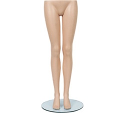 Female Mannequin Legs: Glass Base, Fleshtone