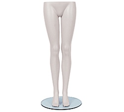 Female Mannequin Legs, Glass Base, White