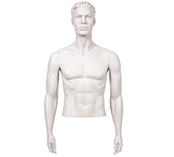 Male Mannequin Arms: Arms by Side, White (Arms Only)
